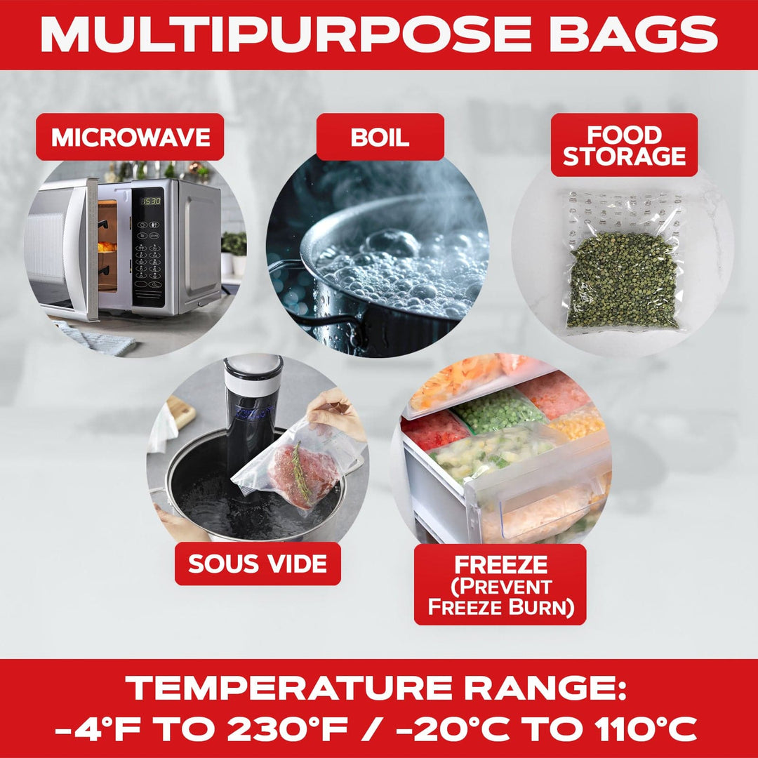 Forjars® 100 Count 6x9 Vacuum Sealer Bags - Textured on Both Sides, 7.5 Mil Thickness