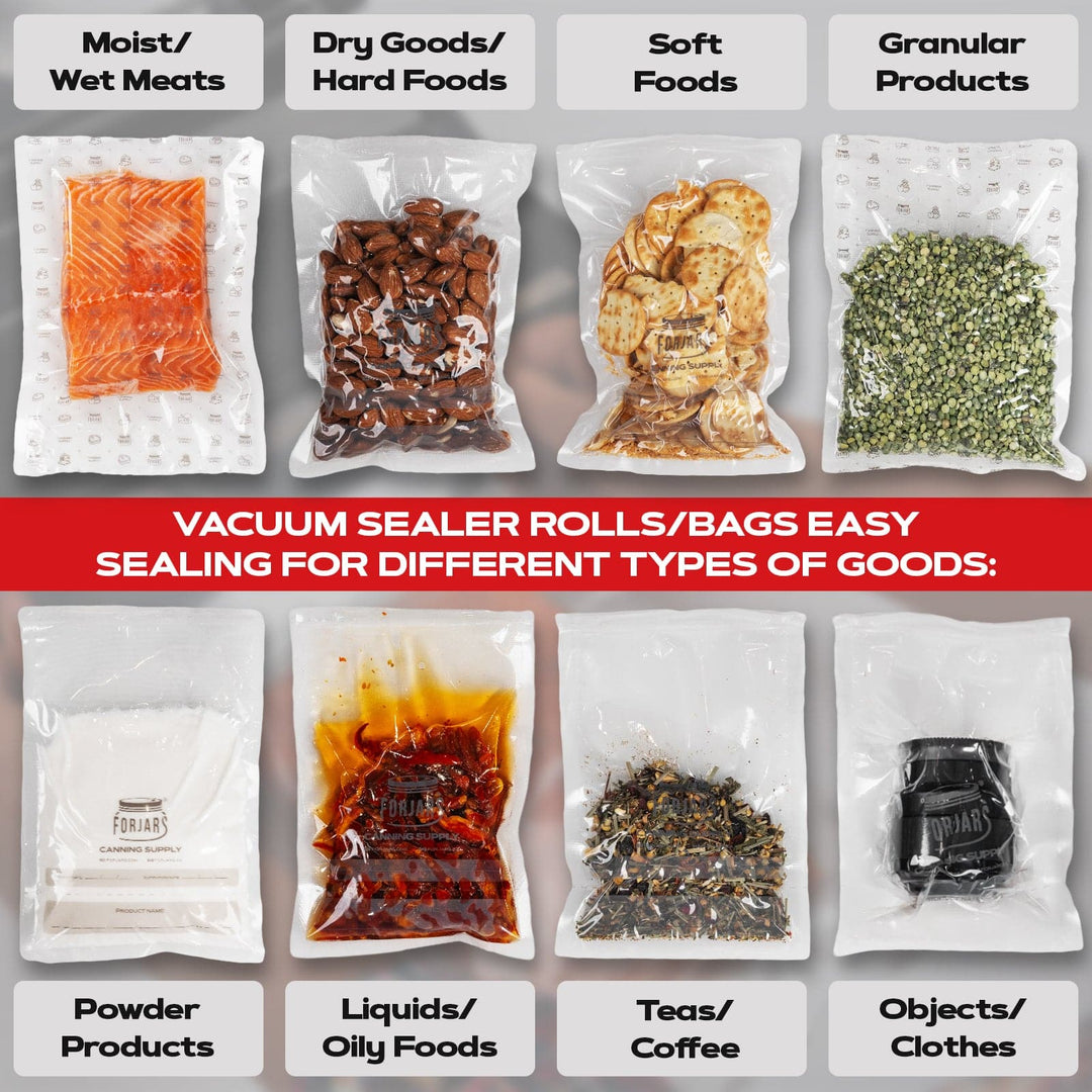 Forjars®  Vacuum Sealer Roll ( 11-inch)- Textured on Both Sides, 7.5 Mil Thickness