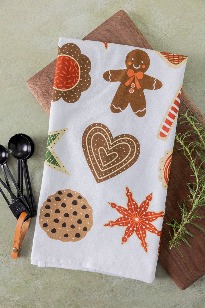 Christmas Cookies Tea Towel - Holiday Baking Kitchen Towel