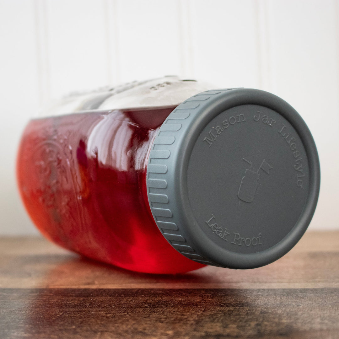 Leak Proof Plastic Storage Lids with Silicone Liners for Mason Jars